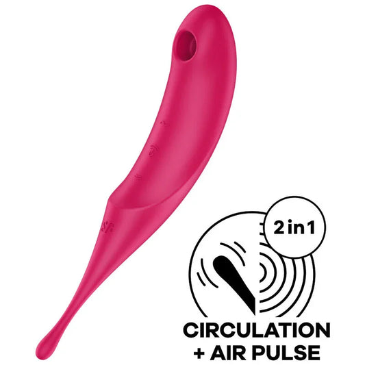 SATISFYER - TWIRLING PRO ESTIMULADOR Y VIBRADOR ROJO - Nuvica