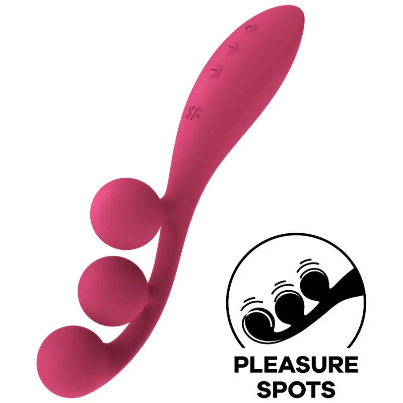SATISFYER - TRI BALL 1 MULTI VIBRADOR ROJO - Nuvica