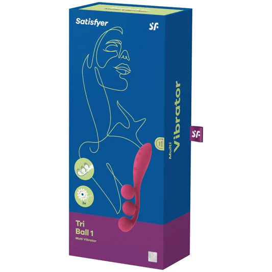 SATISFYER - TRI BALL 1 MULTI VIBRADOR ROJO - Nuvica