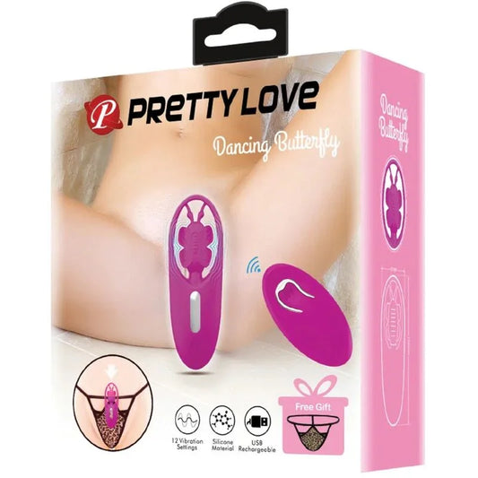 PRETTY LOVE - DANCING BUTTERFLY ESTIMULADOR PARA BRAGUITA CON CONTROL REMOTO LILA - Nuvica