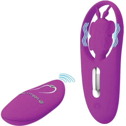 PRETTY LOVE - DANCING BUTTERFLY ESTIMULADOR PARA BRAGUITA CON CONTROL REMOTO LILA - Nuvica