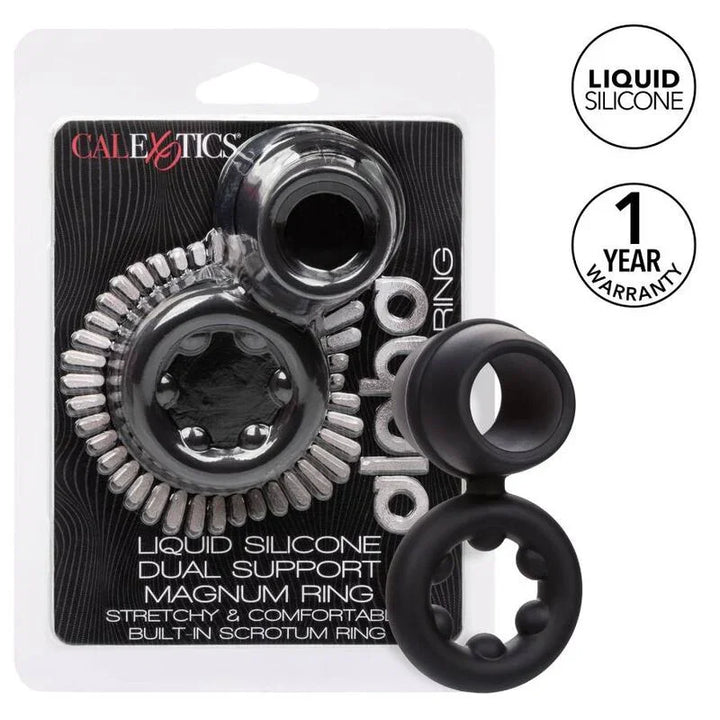 CALEXOTICS - ALPHA DUAL MAGNUM RING NEGRO - Nuvica