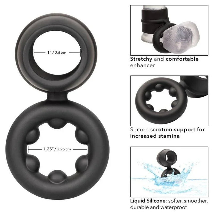 CALEXOTICS - ALPHA DUAL MAGNUM RING NEGRO - Nuvica
