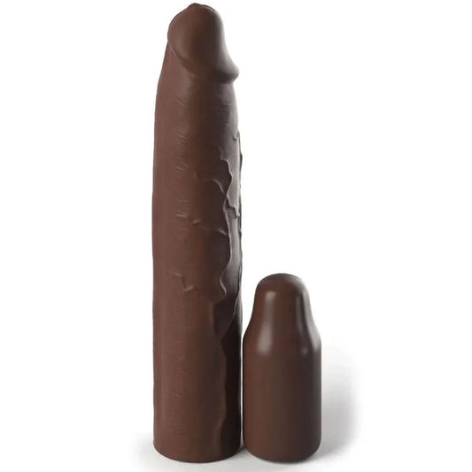 FANTASY X- TENSIONS - PIPEDREAMS SLEEVE 22,86 CM + 7,62 CM PLUG BROWN - Nuvica