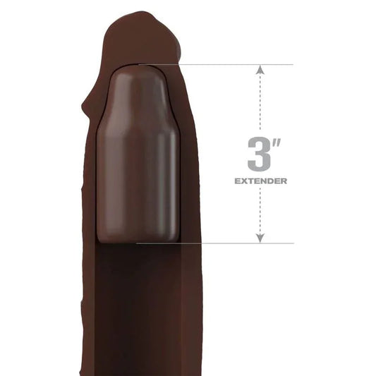 FANTASY X- TENSIONS - PIPEDREAMS SLEEVE 22,86 CM + 7,62 CM PLUG BROWN - Nuvica