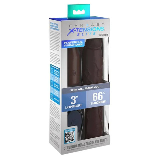 FANTASY X- TENSIONS - PIPEDREAMS SLEEVE 22,86 CM + 7,62 CM PLUG REMOTE BROWN - Nuvica
