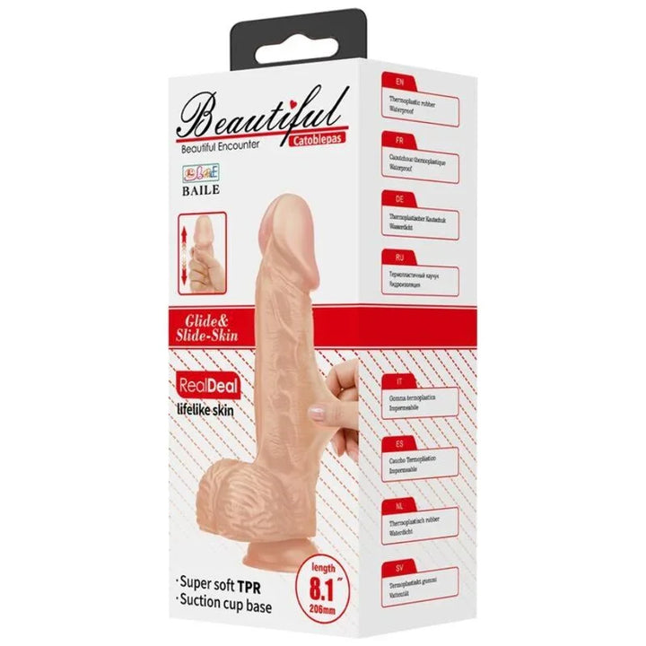 BAILE - BEAUTIFUL ENCOUNTER CATOBLEPAS DILDO REALÍSTICO FLEXIBLE 20.6 CM NATURAL - Nuvica