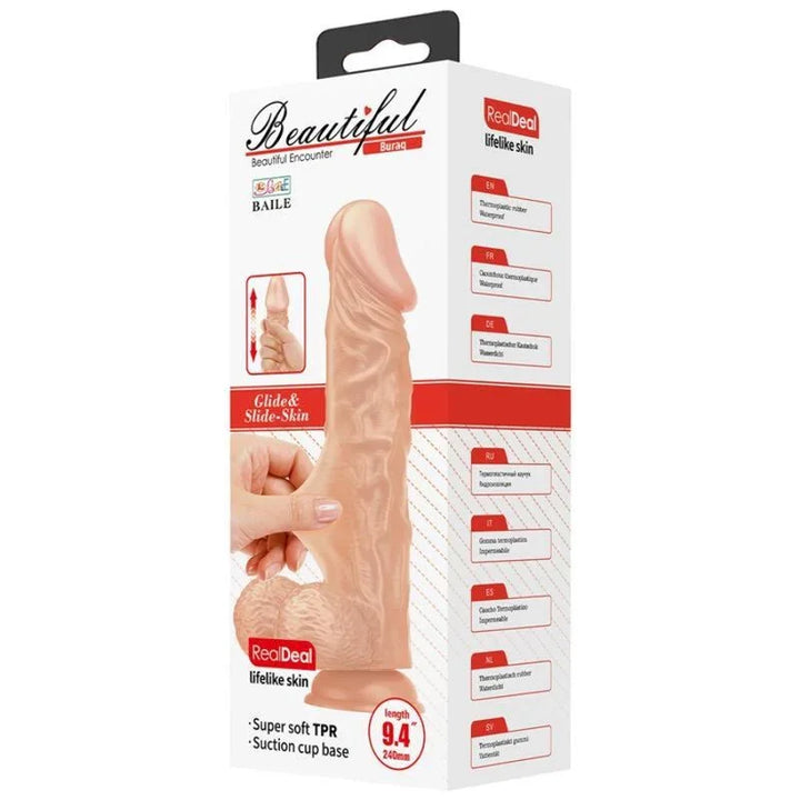 BAILE - BEAUTIFUL ENCOUNTER BURAQ DILDO REALÍSTICO FLEXIBLE 24 CM NATURAL - Nuvica