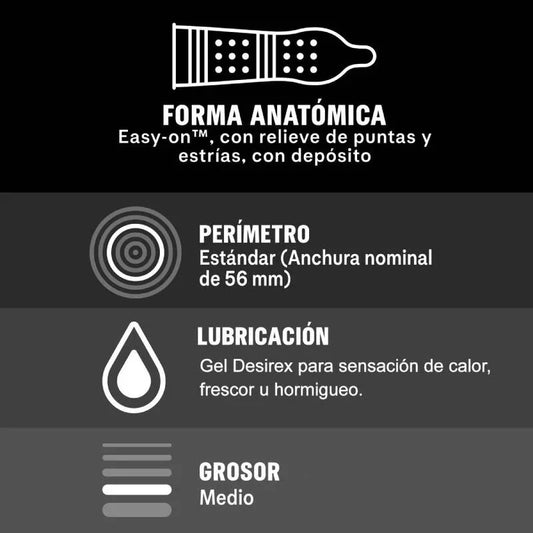 DUREX - INTENSE ORGASMIC 12 UNIDADES - Nuvica