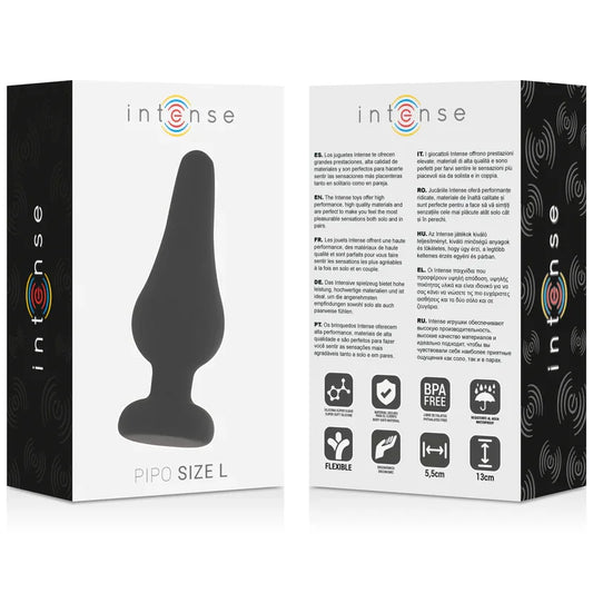 INTENSE - ANAL PLUG PIPO L SILICONE NEGRO 13 CM - Nuvica