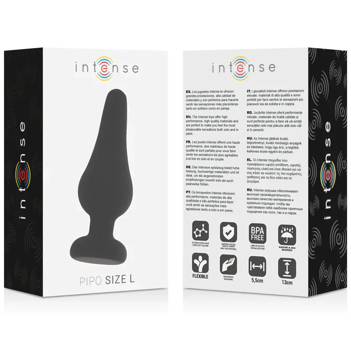INTENSE - ANAL PLUG PIPO L SILICONE NEGRO 13 CM - Nuvica