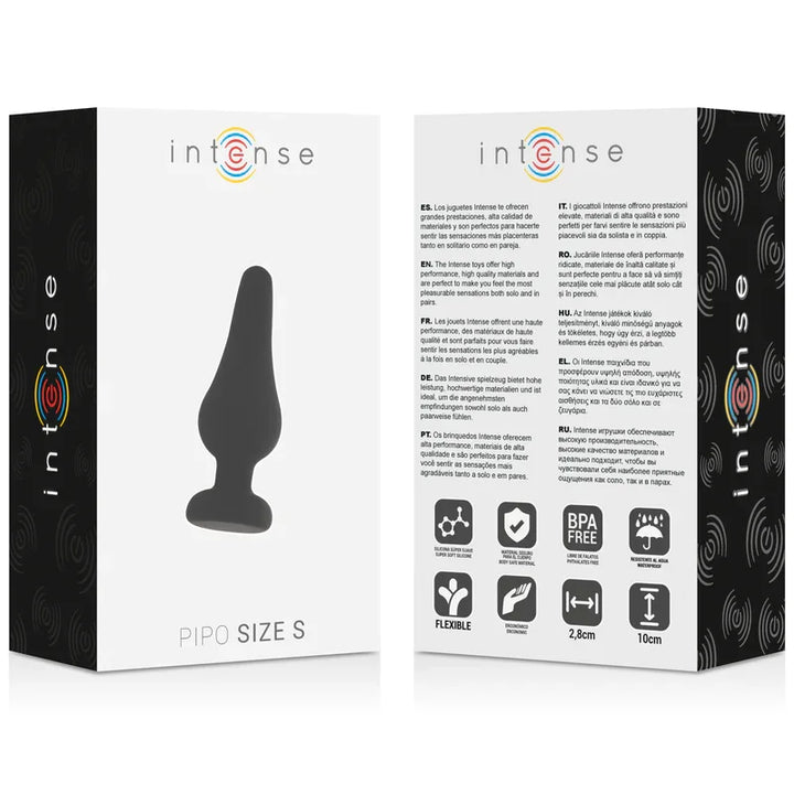 INTENSE - ANAL PLUG PIPO S SILICONE NEGRO 9.8 CM - Nuvica