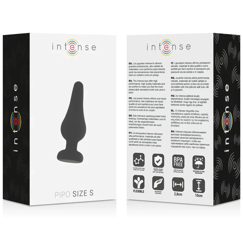 INTENSE - ANAL PLUG PIPO S SILICONE NEGRO 9.8 CM - Nuvica