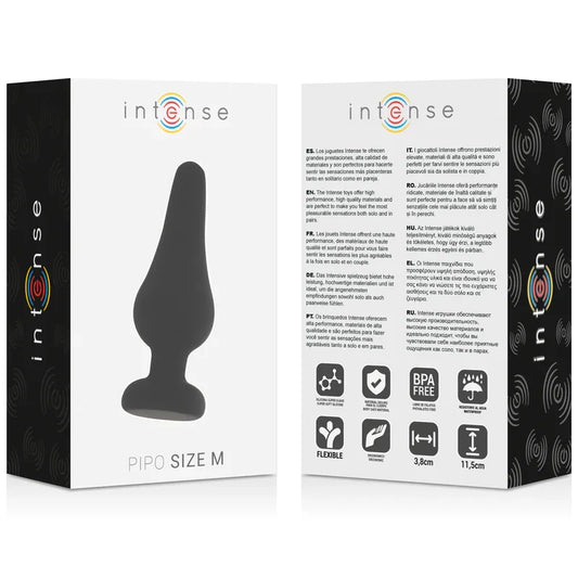 INTENSE - ANAL PLUG PIPO M SILICONE NEGRO 11 CM - Nuvica