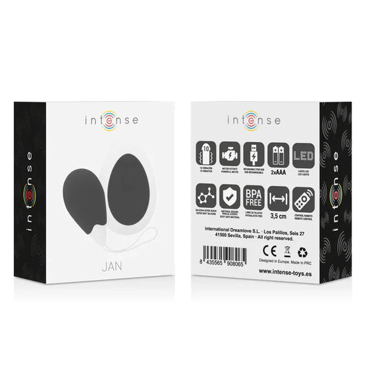 INTENSE - JAN HUEVO VIBRADOR CONTROL REMOTO NEGRO - Nuvica