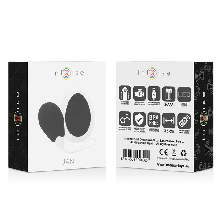INTENSE - JAN HUEVO VIBRADOR CONTROL REMOTO NEGRO - Nuvica