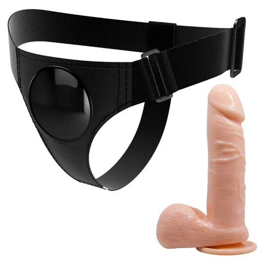 PRETTY LOVE - HARNESS BRIEFS ARNÉS UNIVERSAL CON DILDO TOM 20 CM NATURAL - Nuvica
