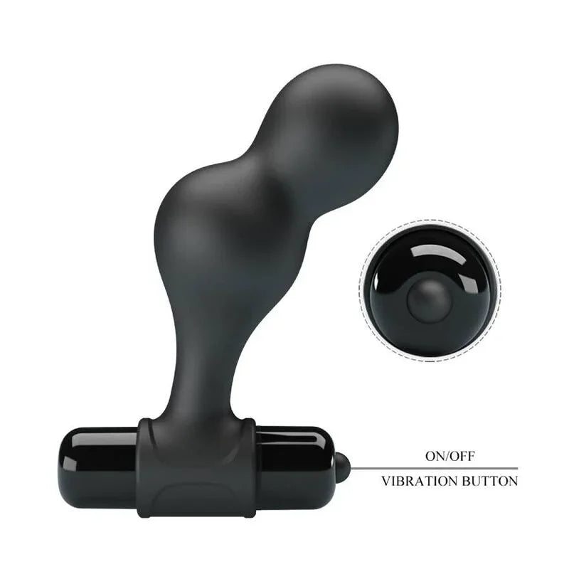 MR PLAY - PLUG ANAL VIBRADOR DE SILICONA NEGRO - Nuvica