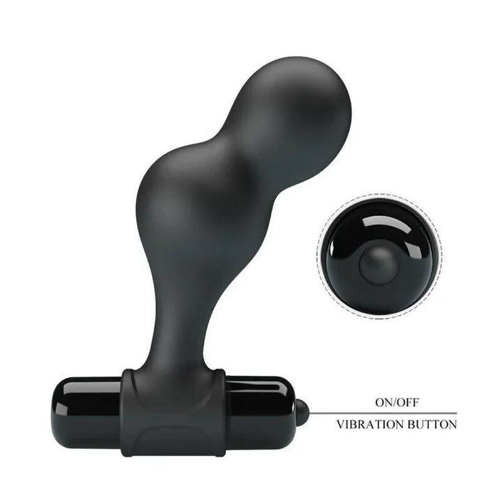 MR PLAY - PLUG ANAL VIBRADOR DE SILICONA NEGRO - Nuvica