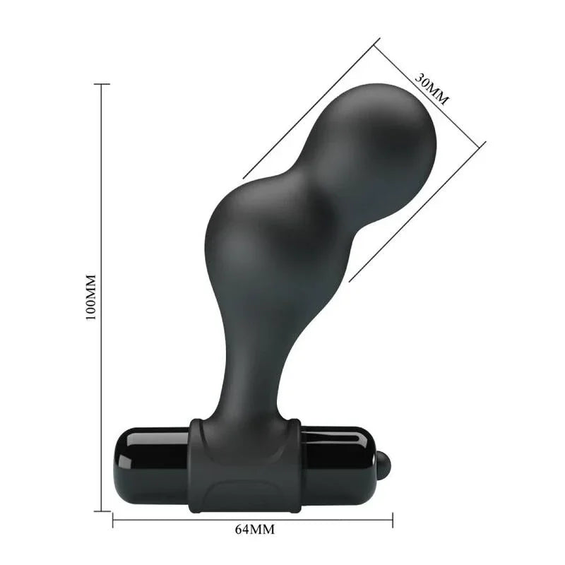 MR PLAY - PLUG ANAL VIBRADOR DE SILICONA NEGRO - Nuvica