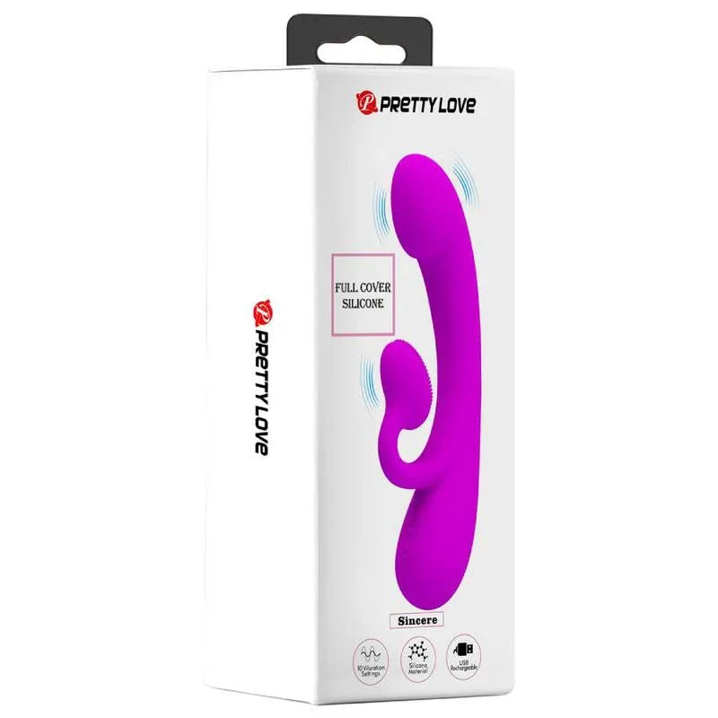 PRETTY LOVE - SINCERE VIBRADOR Y ONDAS ESTIMULADORAS DE CLÍTORIS SILICONA MORADO - Nuvica