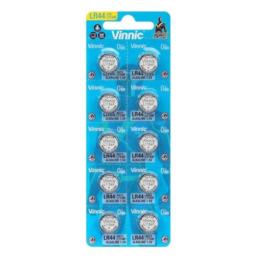 VINNIC - PILA BOTON ALCALINA AG13 L1154F LR44 BLISTER*10 - Nuvica