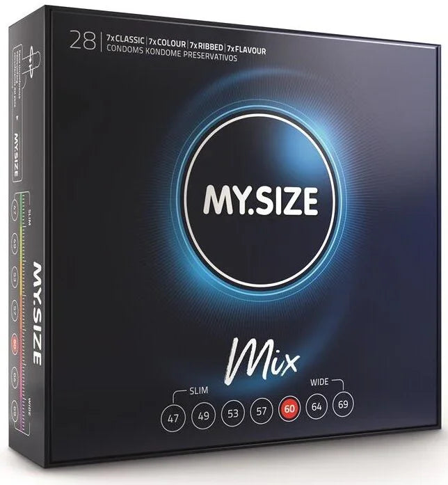 MY SIZE - MIX PRESERVATIVOS 60 MM 28 UNIDADES - Nuvica