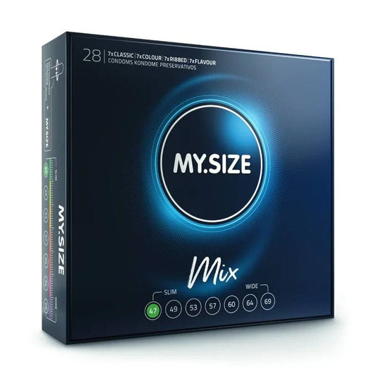 MY SIZE - MIX PRESERVATIVOS 47 MM 28 UNIDADES - Nuvica