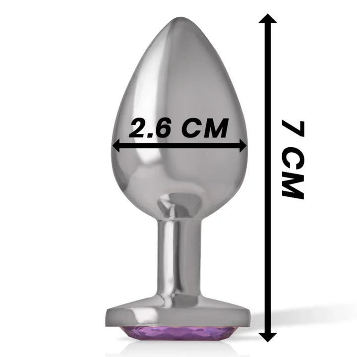 INTENSE - PLUG ANAL METAL ALUMINIO CON CRISTAL VIOLETA TALLA S - Nuvica