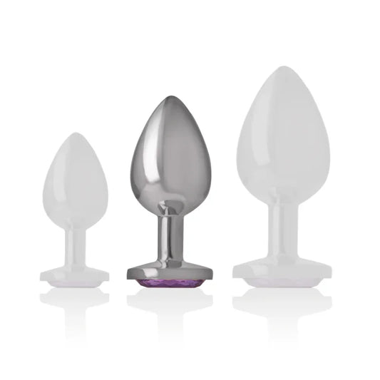 INTENSE - PLUG ANAL METAL ALUMINIO CON CRISTAL VIOLETA TALLA M - Nuvica