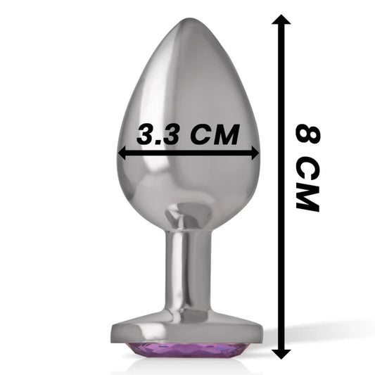 INTENSE - PLUG ANAL METAL ALUMINIO CON CRISTAL VIOLETA TALLA M - Nuvica