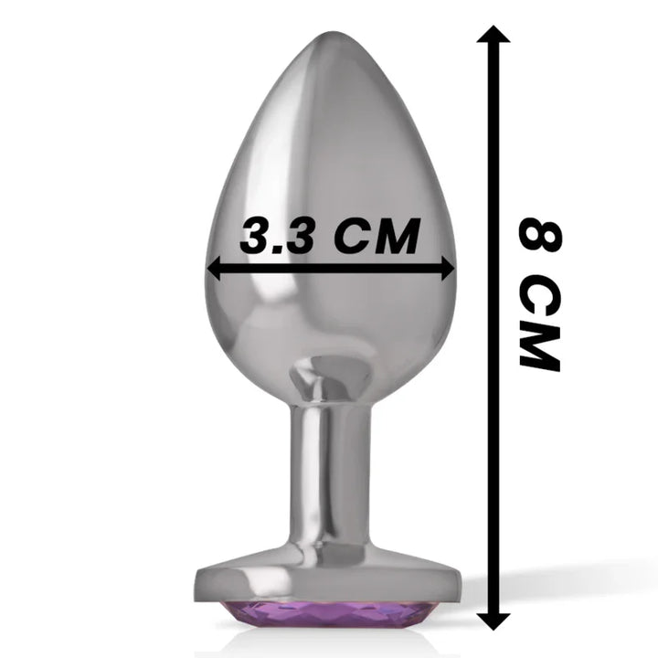 INTENSE - PLUG ANAL METAL ALUMINIO CON CRISTAL VIOLETA TALLA M - Nuvica