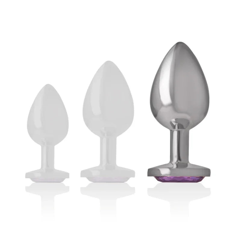 INTENSE - PLUG ANAL METAL ALUMINIO CON CRISTAL VIOLETA TALLA L - Nuvica