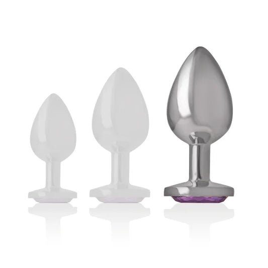 INTENSE - PLUG ANAL METAL ALUMINIO CON CRISTAL VIOLETA TALLA L - Nuvica
