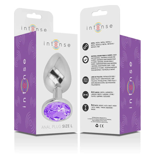 INTENSE - PLUG ANAL METAL ALUMINIO CON CRISTAL VIOLETA TALLA L - Nuvica