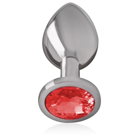INTENSE - PLUG ANAL METAL ALUMINIO CON CRISTAL ROJO TALLA S - Nuvica