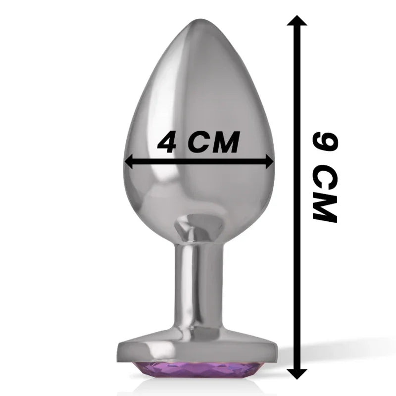 INTENSE - PLUG ANAL METAL ALUMINIO CON CRISTAL VIOLETA TALLA L - Nuvica