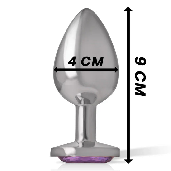 INTENSE - PLUG ANAL METAL ALUMINIO CON CRISTAL VIOLETA TALLA L - Nuvica