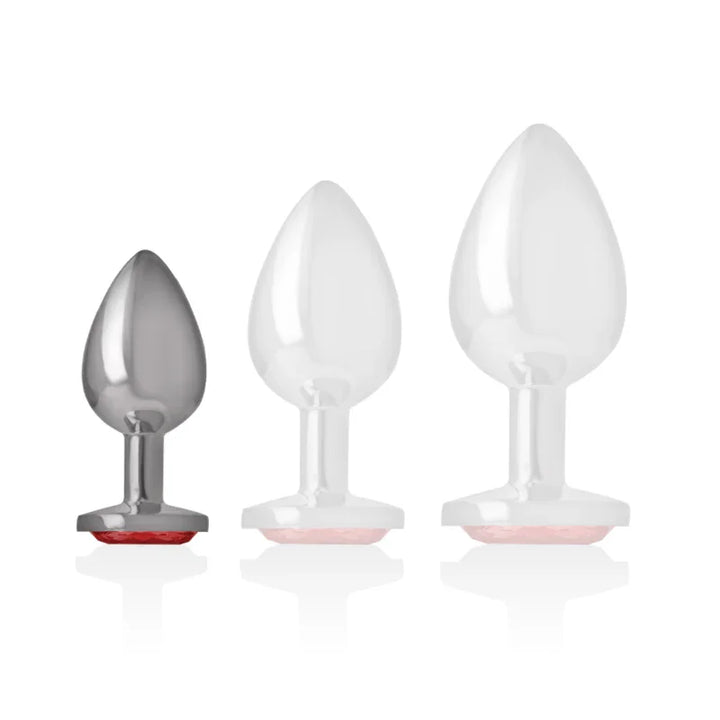 INTENSE - PLUG ANAL METAL ALUMINIO CON CRISTAL ROJO TALLA S - Nuvica