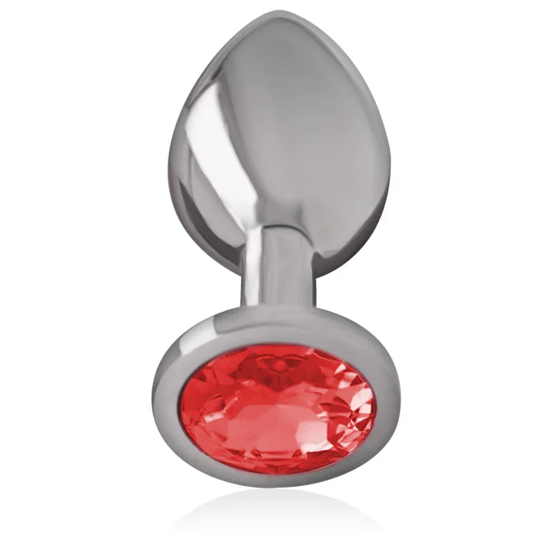 INTENSE - PLUG ANAL METAL ALUMINIO CON CRISTAL ROJO TALLA L - Nuvica