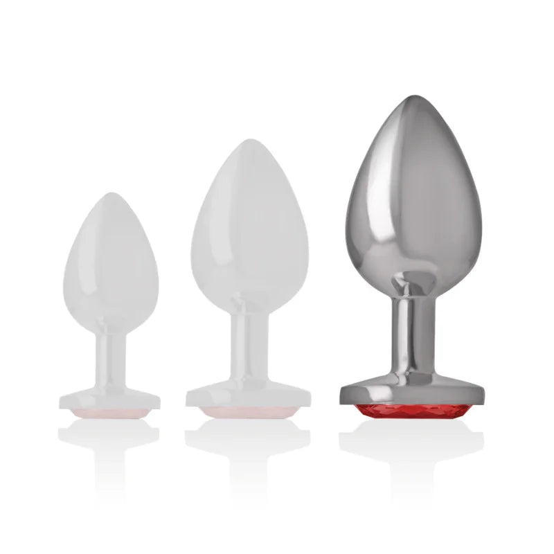 INTENSE - PLUG ANAL METAL ALUMINIO CON CRISTAL ROJO TALLA L - Nuvica