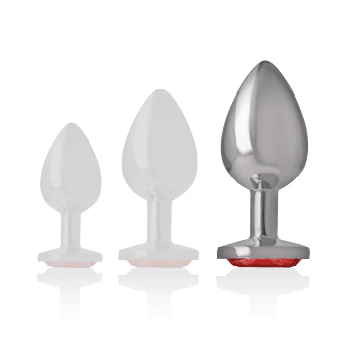INTENSE - PLUG ANAL METAL ALUMINIO CON CRISTAL ROJO TALLA L - Nuvica