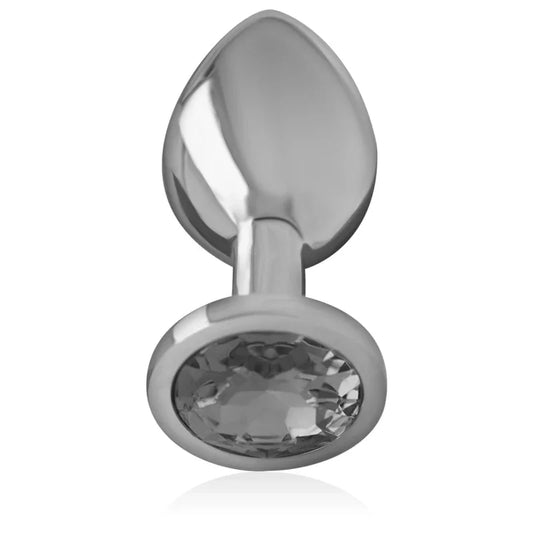 INTENSE - PLUG ANAL METAL ALUMINIO CON CRISTAL NEGRO TALLA L - Nuvica