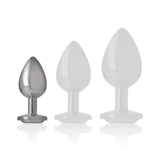 INTENSE - PLUG ANAL METAL ALUMINIO CON CRISTAL PLATA TALLA S - Nuvica