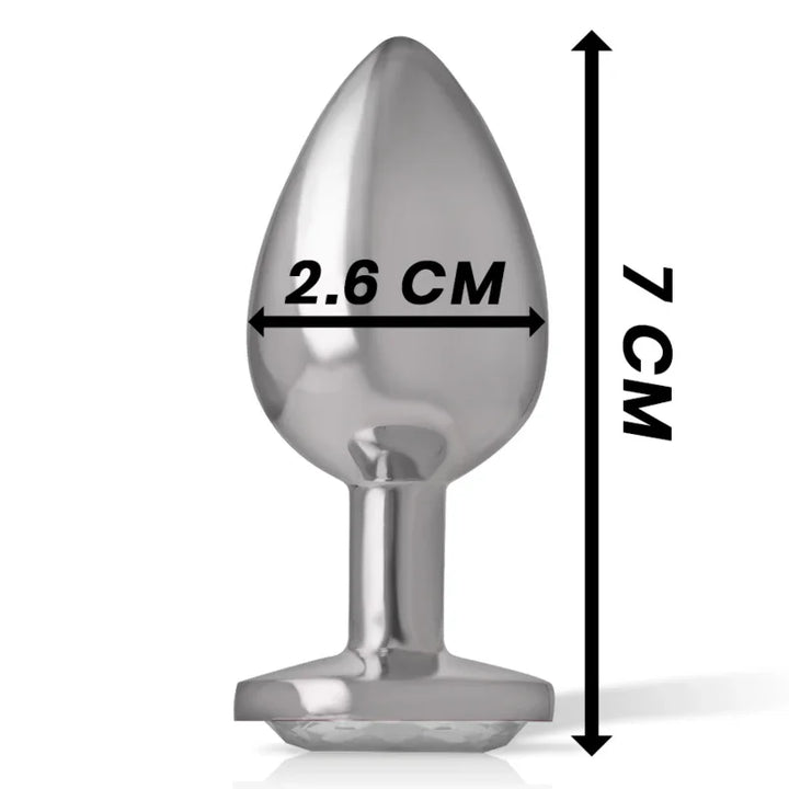 INTENSE - PLUG ANAL METAL ALUMINIO CON CRISTAL PLATA TALLA S - Nuvica