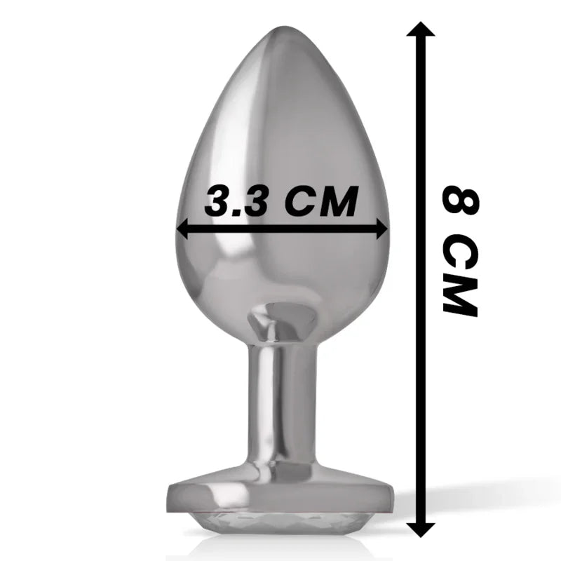 INTENSE - PLUG ANAL METAL ALUMINIO CON CRISTAL PLATA TALLA M - Nuvica