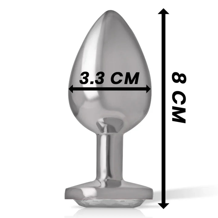 INTENSE - PLUG ANAL METAL ALUMINIO CON CRISTAL PLATA TALLA M - Nuvica