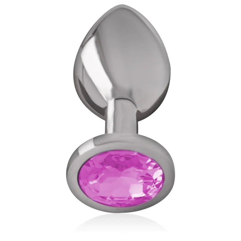 INTENSE - PLUG ANAL METAL ALUMINIO CON CRISTAL ROSA TALLA S - Nuvica