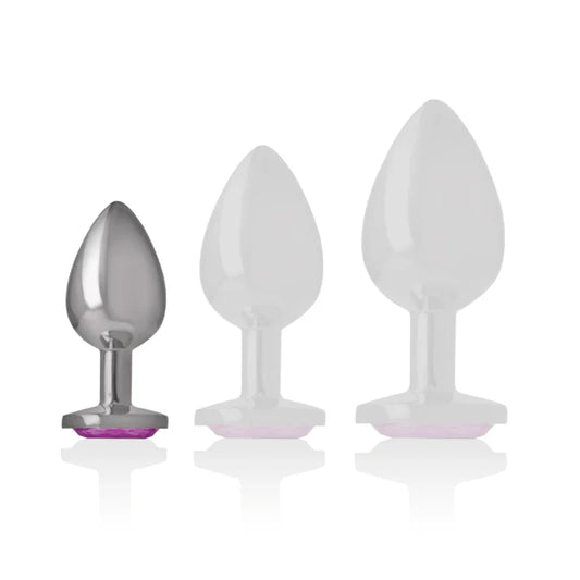 INTENSE - PLUG ANAL METAL ALUMINIO CON CRISTAL ROSA TALLA S - Nuvica