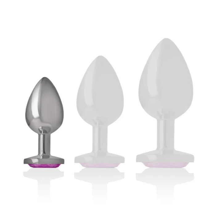 INTENSE - PLUG ANAL METAL ALUMINIO CON CRISTAL ROSA TALLA S - Nuvica